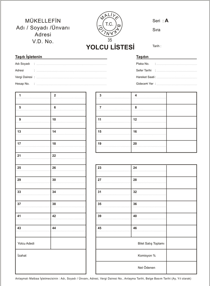 Yolcu Listesi