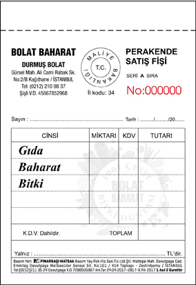 Perakende Satış Fişi