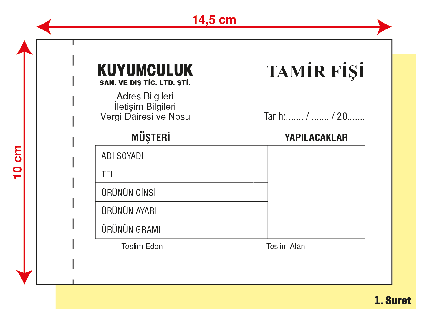 KUYUMCU TAMİR FİŞİ